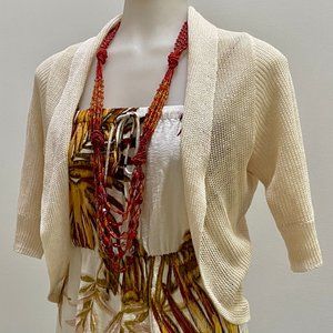 New York & Company Cream Knit Shrug Cardigan sz S